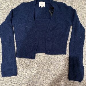 Navy Blue Cardigan Sweater